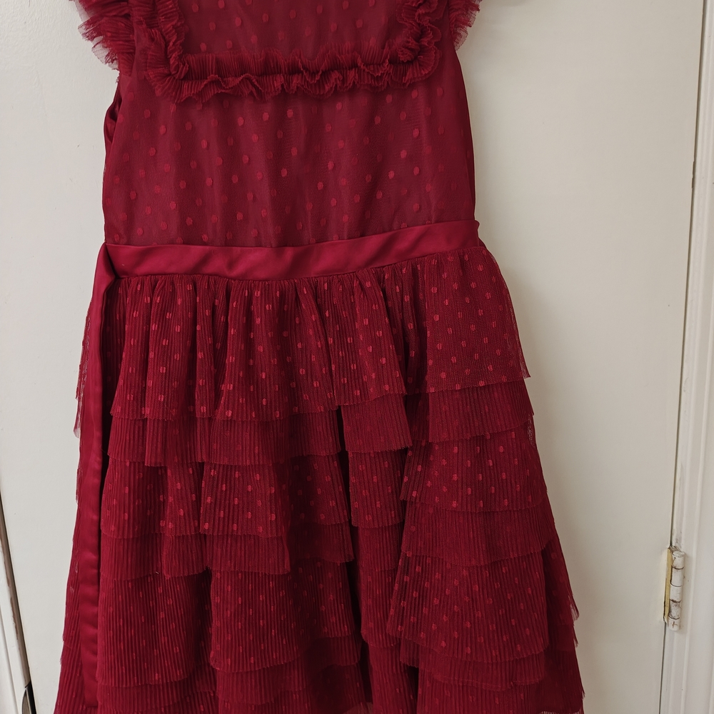 Wonder Nation Burgundy Polka Dot Dress